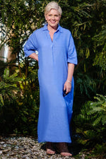 Load image into Gallery viewer, Fernanda Open Collar Linen Dress (DQ107)
