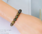 Load image into Gallery viewer, Natural Grass Flower Jasper Stretchy Bracelet

