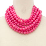 Load image into Gallery viewer, * CHUNKY BEADED LAYERED NECKLACE Faux leather neck magnetic
