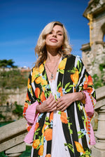 Load image into Gallery viewer, Citrus Print Kimono Long

