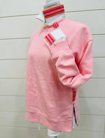 Load image into Gallery viewer, White Oxford w/Pink &amp; Orange Stripe Ribbon
