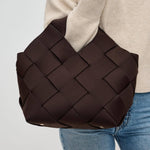 Load image into Gallery viewer, Woven Chocolate Brown Tote
