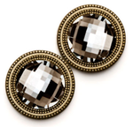 Load image into Gallery viewer, Clear GOLD Crystal Magnet Button Pin Set
