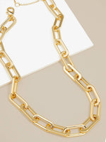 Load image into Gallery viewer, 18k Gold-Plated Oblong Links Collar Necklace

