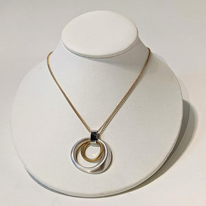 Two-Tone Double Circle Fashion Necklace