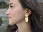 Load image into Gallery viewer, Tropical Palm Leaf Earrings
