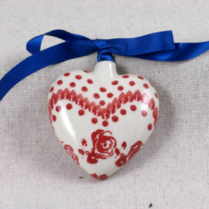 Heart Ornament Roses & Polka Dots