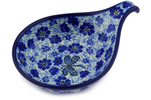 Ceramika Artystyczna Spoon /Laddel Rest Blue Dragonfly