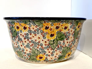 12" Large Bowl Country Sunflowers