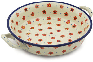 Round Baker with Handles Red Primrose