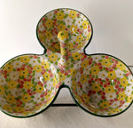 Load image into Gallery viewer, 10&quot; Condiment Triple Bowl Server Spring Meadow
