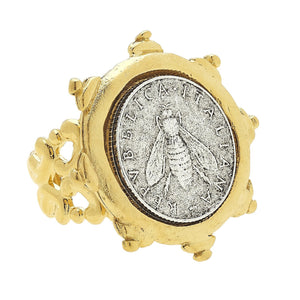 Italian Bee Coin Ring