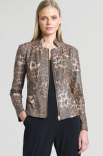Load image into Gallery viewer, Liquid Leather Jacket Cheetah
