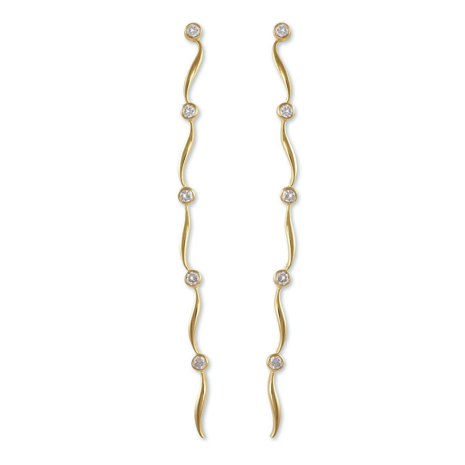 18KGE CZ Stream Gold Earrings