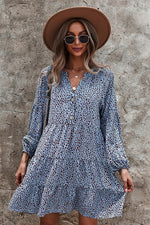 Load image into Gallery viewer, Blue Leopard Tiered Dress
