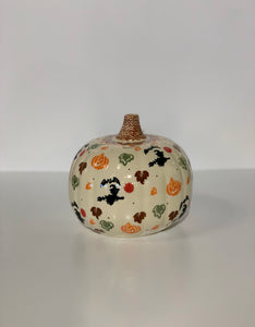 Medium Polish Pottery Pumpkin Fall Leaves