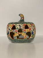 Load image into Gallery viewer, Large Polish Pottery Pumpkin Good Witch
