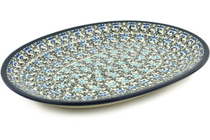 Zaklady Oval Serving Platter Black and Blue Lace