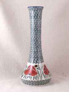 Polish Pottery Tall Vase Lady Bug