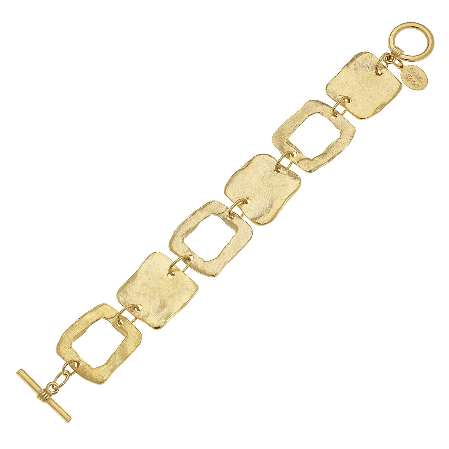 Gold Square Link Toggle Bracelet