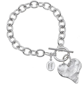 Silver Heart Toggle Bracelet