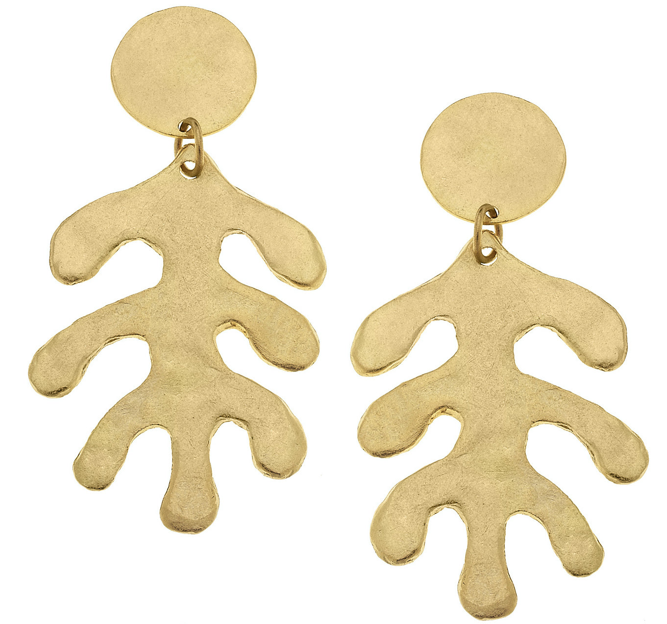 Handcast Gold Matisse Inspired Leaf Earrings