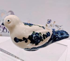 Ceramika Artystyczna Bird Elegant Blue Flowers