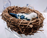 Load image into Gallery viewer, Ceramika Artystyczna Bird Elegant Blue Flowers
