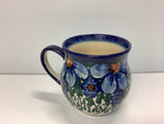 Load image into Gallery viewer, Bubble Mug Large Blue Flower with Vines
