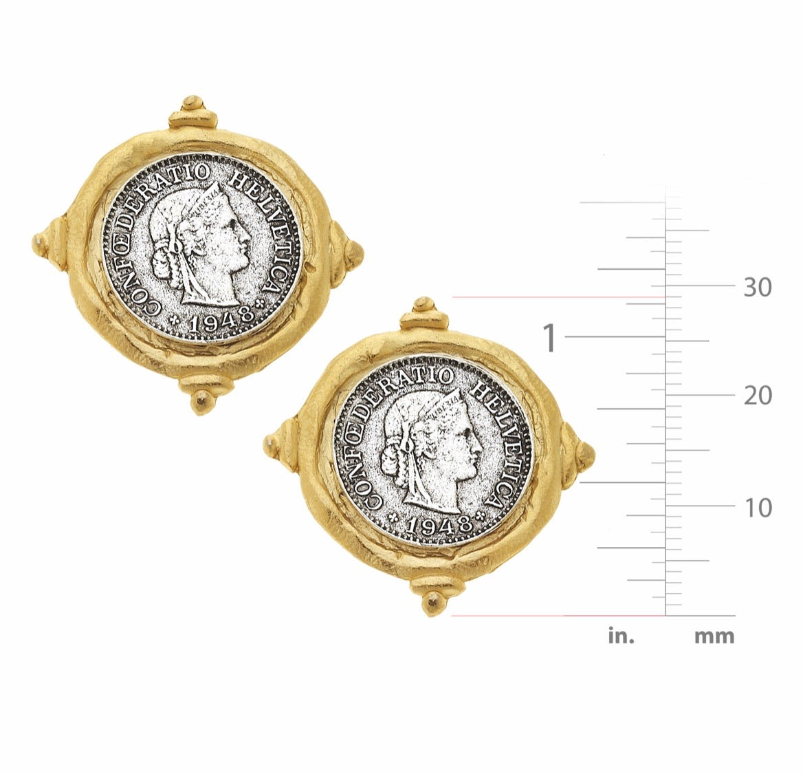 French Franc Coin Earrings