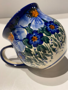Bubble Mug Large Blue Flower with Vines