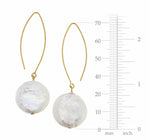 Load image into Gallery viewer, Coin Pearl Gold Threader Earrings

