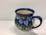 Load image into Gallery viewer, Bubble Mug Large Blue Flower with Vines
