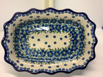 Load image into Gallery viewer, Mod Floral Ruffled Rimmed Stoneware Dish
