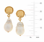 Load image into Gallery viewer, Baroque Gold Pearl Earrings
